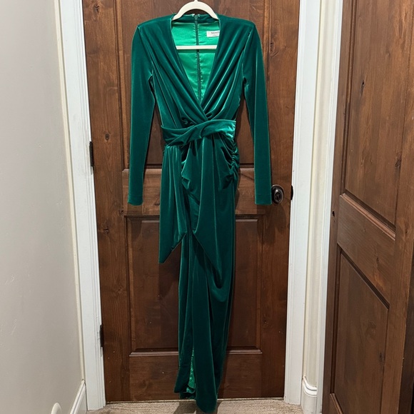 house of cb Emerald Velvet Maxi Florence Gown - Picture 5 of 7